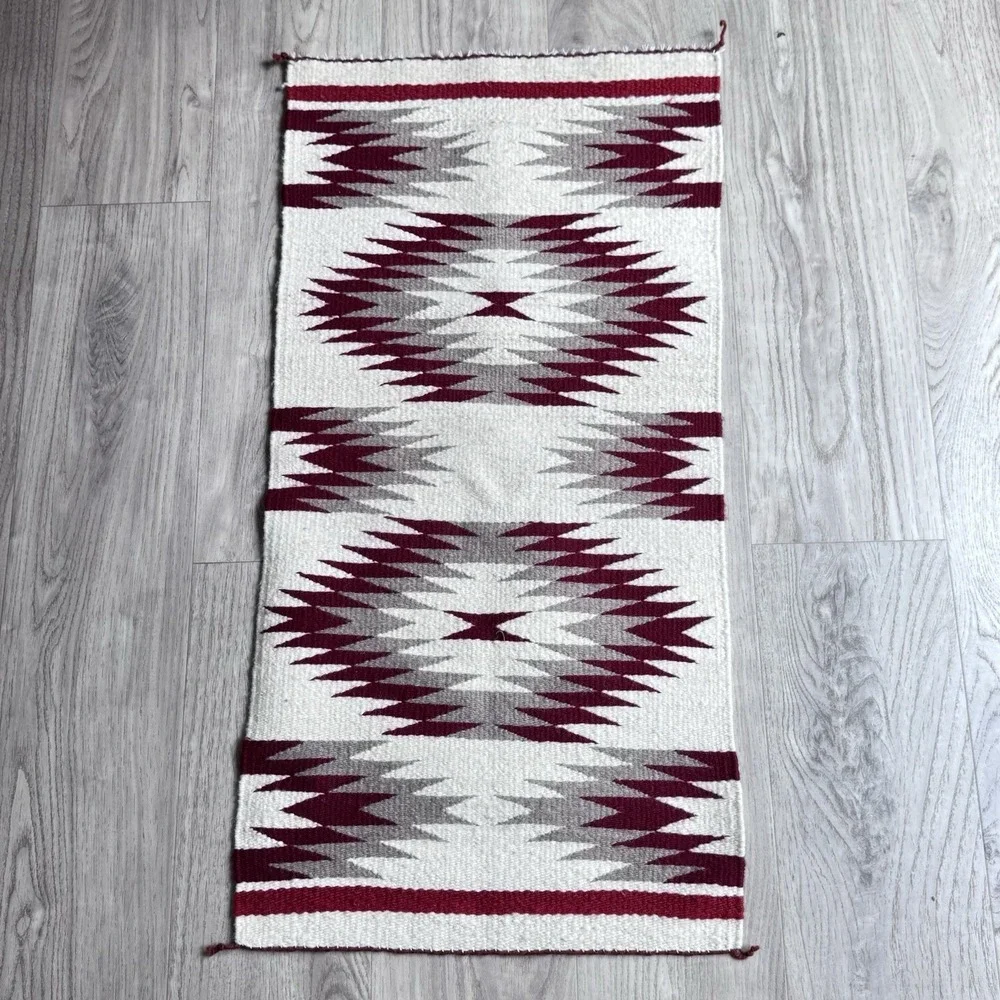 VTG Navajo Eye Dazzler Hand Woven Tapestry Gallup Throw 36